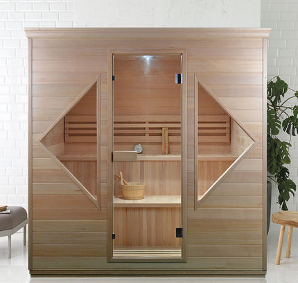 SAUNA EVOLUTION®  Indoor Luxury Traditional Wood Spa Dry Sauna Room Glass 06