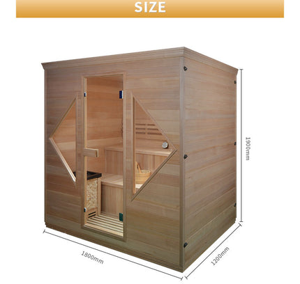 SAUNA EVOLUTION®  Indoor Luxury Traditional Wood Spa Dry Sauna Room Glass 06