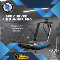 SFE Curved Air Runner Pro treadmill with gym background and branding