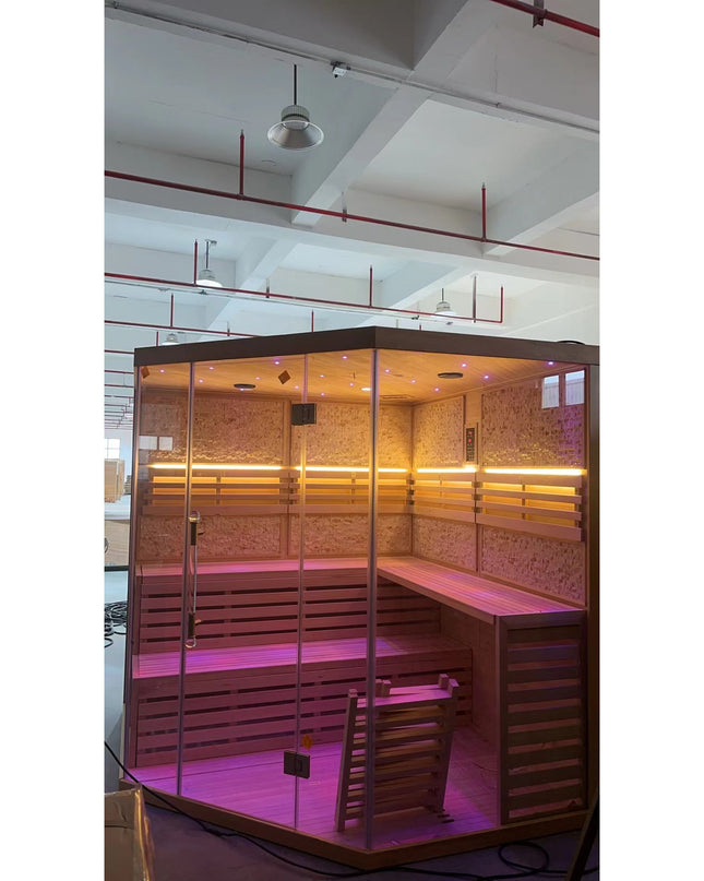 SAUNA EVOLUTION®  Indoor Finland Luxury Traditional Steam Sauna Room Glass 11