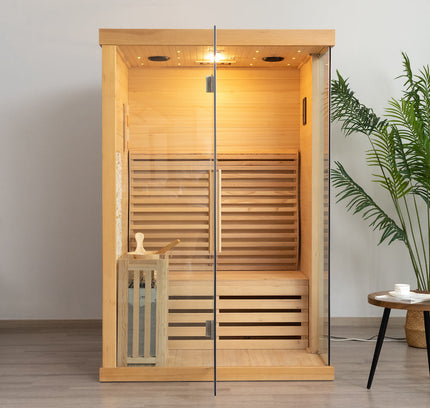 SAUNA EVOLUTION® Finnish Bath Home Sauna Indoor Steam Room Glass 03