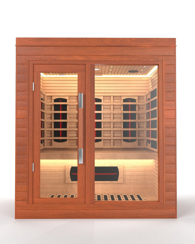 SAUNA EVOLUTION®  Indoor Full Spectrum Luxury Single-Layer Bench Cabin Sauna Luna - 2