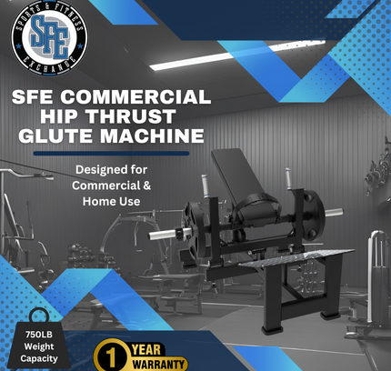 SFE Commercial Plate Loaded Hip Thrust Glute Machine (New)