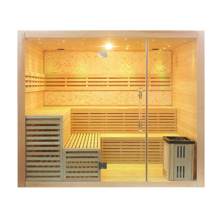 SAUNA EVOLUTION® Include Therapy Wood Traditional Steam Sauna Modern Relax 7