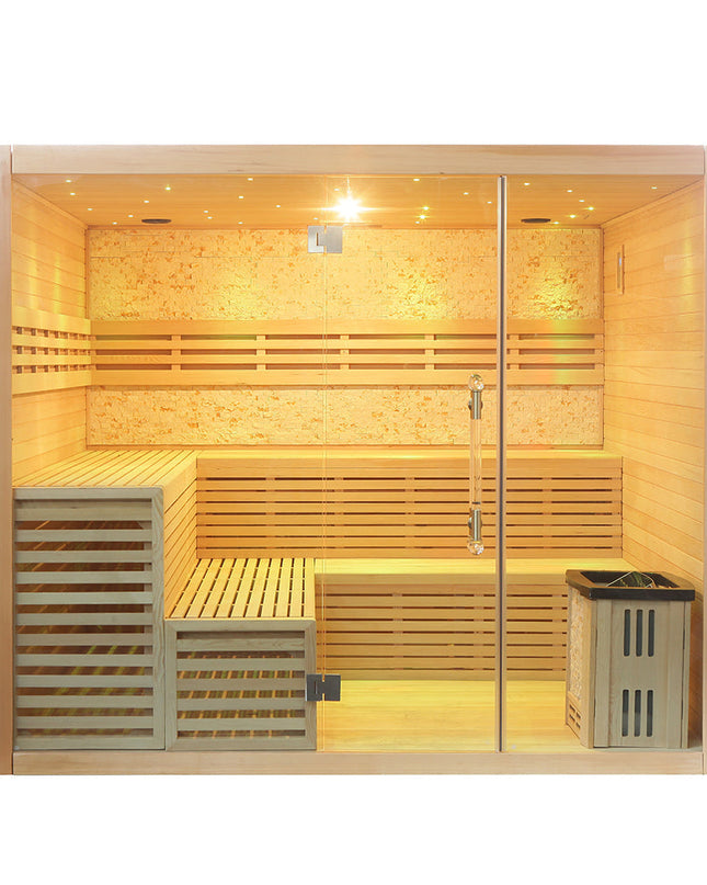 SAUNA EVOLUTION® Include Therapy Wood Traditional Steam Sauna Modern Relax 7