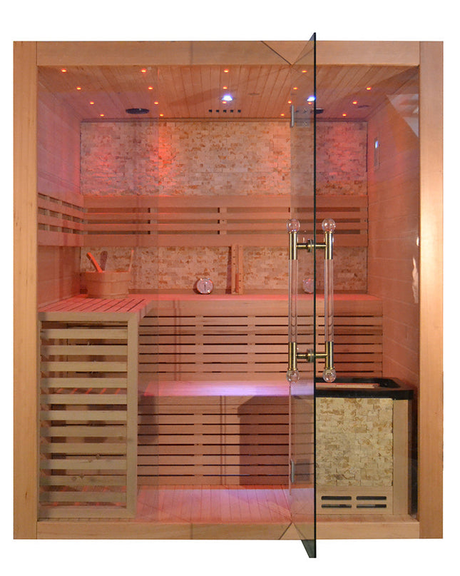 SAUNA EVOLUTION® Include Therapy Wood Traditional Steam Sauna Modern Relax 7
