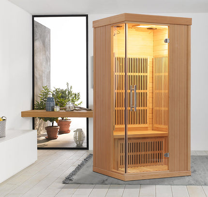 SAUNA EVOLUTION®  Indoor Carbon Heaters Glass Door Sauna Room Far Infrared 09