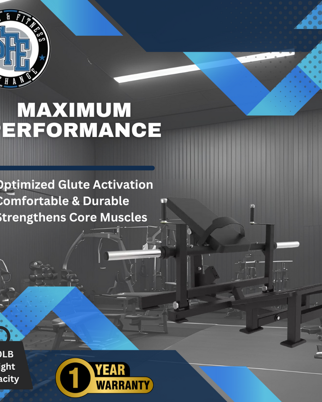 SFE Commercial Plate Loaded Hip Thrust Glute Machine (New)
