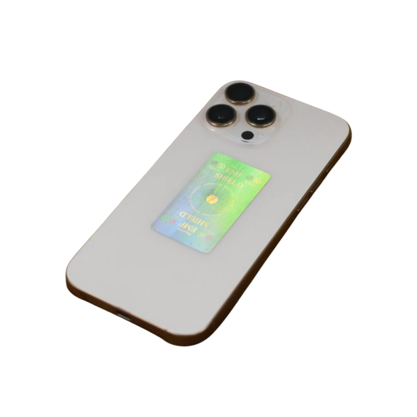 Phone case with a green label on a white background