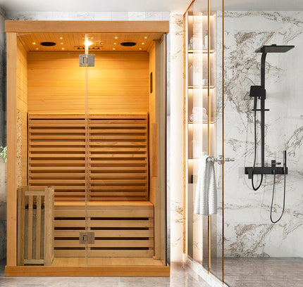 SAUNA EVOLUTION® Finnish Bath Home Sauna Indoor Steam Room Glass 03