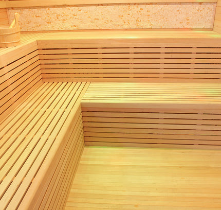 SAUNA EVOLUTION® Include Therapy Wood Traditional Steam Sauna Modern Relax 7