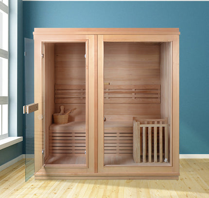 SAUNA EVOLUTION®  Finland Traditional Indoor Wooden Sauna Glass 07