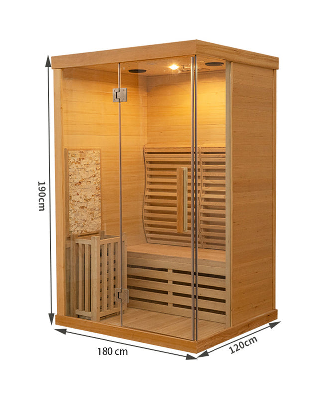 SAUNA EVOLUTION® Finnish Bath Home Sauna Indoor Steam Room Glass 03