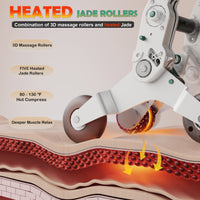 Heated jade roller with 3D massage rollers and heated jade rollers, showing deep muscle relax.