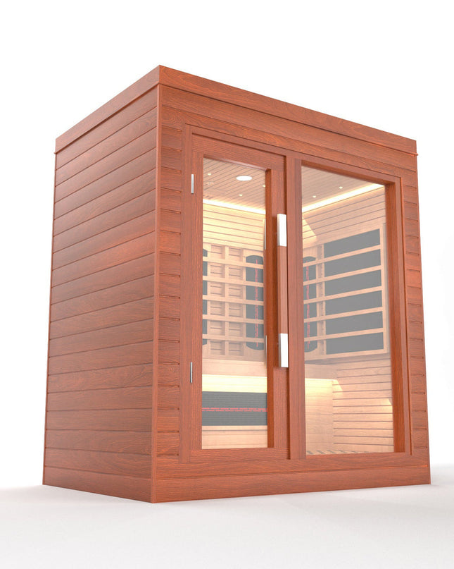 SAUNA EVOLUTION®  Indoor Full Spectrum Luxury Single-Layer Bench Cabin Sauna Luna - 2