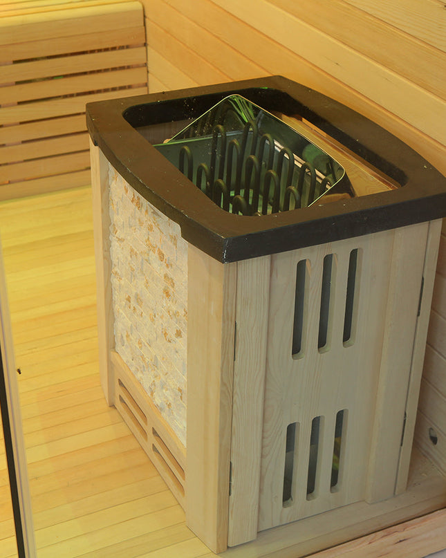 SAUNA EVOLUTION® Include Therapy Wood Traditional Steam Sauna Modern Relax 7