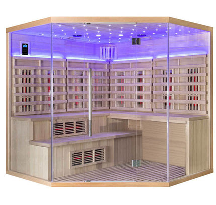 SAUNA EVOLUTION® 5-6 People Traditional Steam And Far Infrared Sauna Room Luxury 4