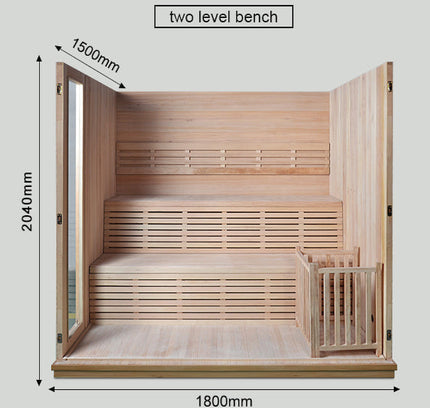 SAUNA EVOLUTION®  Finland Traditional Indoor Wooden Sauna Glass 07