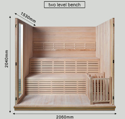 SAUNA EVOLUTION®  Finland Traditional Indoor Wooden Sauna Glass 07