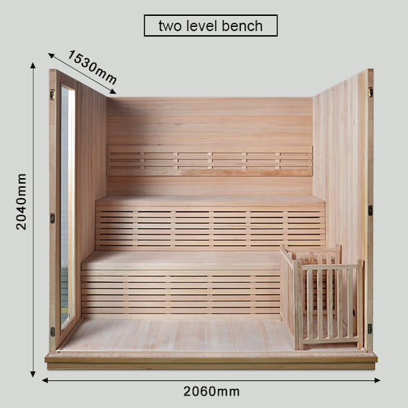 SAUNA EVOLUTION®  Finland Traditional Indoor Wooden Sauna Glass 07