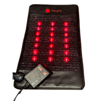 TheraPro infrared heating pad with red light display on a white background