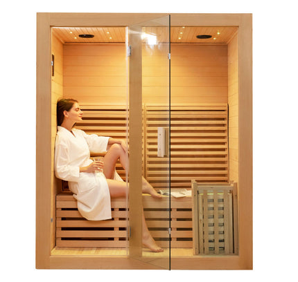 SAUNA EVOLUTION®  Canadian Indoor Ozone Saunas And Steam Room For SPA Center Glass 08