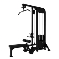 Black cable machine gym equipment on a white background