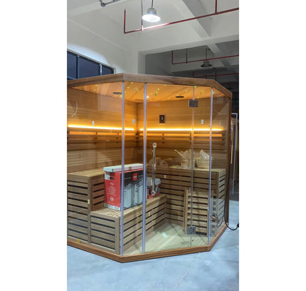 SAUNA EVOLUTION®  Indoor Finland Luxury Traditional Steam Sauna Room Glass 11