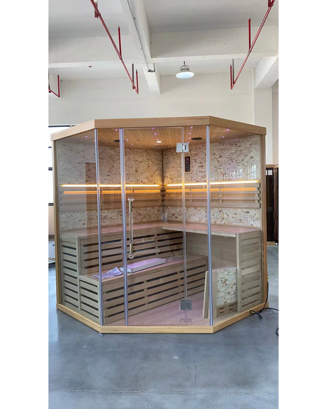 SAUNA EVOLUTION®  Indoor Finland Luxury Traditional Steam Sauna Room Glass 11