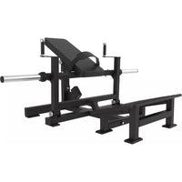 Black weight bench with adjustable backrest on a white background