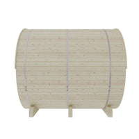 Wooden barrel with a white background