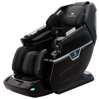 Black massage chair with Kozisense logo on a white background