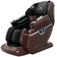 Brown massage chair with Koisense logo on a white background