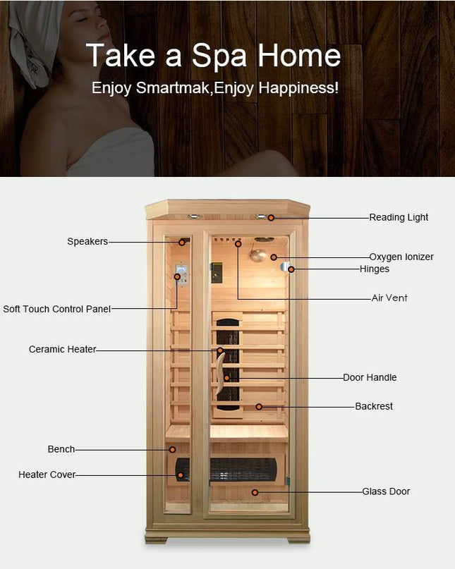 SAUNA EVOLUTION®  Indoor Wooden Dry Cabin Customized Sauna Room Far Infrared 04