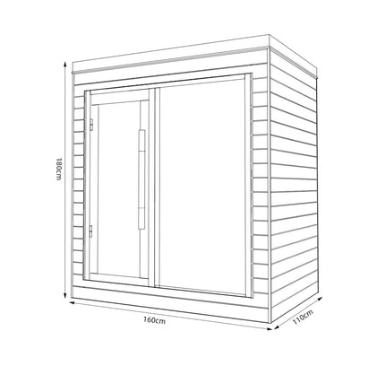SAUNA EVOLUTION®  Indoor Full Spectrum Luxury Single-Layer Bench Cabin Sauna Luna - 2