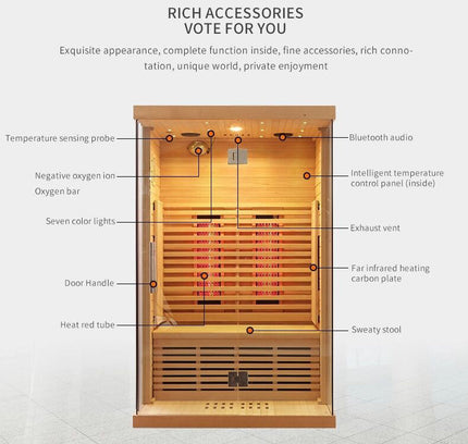 SAUNA EVOLUTION®  Full Spectrum Indoor Solid Wood Sauna Far Infrared 11