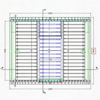 Technical drawing of a rectangular panel with dimensions