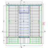 Technical drawing of a rectangular panel with dimensions and measurements