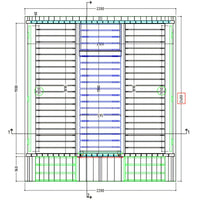 Technical drawing of a rectangular panel with dimensions and measurements
