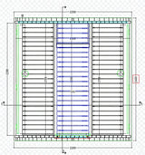 Technical drawing of a rectangular panel with dimensions