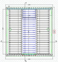 Technical drawing of a rectangular panel with dimensions