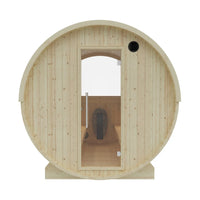 Wooden barrel with a clear interior on a white background