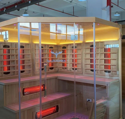 SAUNA EVOLUTION® 5-6 People Traditional Steam And Far Infrared Sauna Room Luxury 4