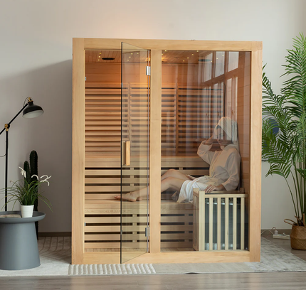 SAUNA EVOLUTION®  Canadian Indoor Ozone Saunas And Steam Room For SPA Center Glass 08