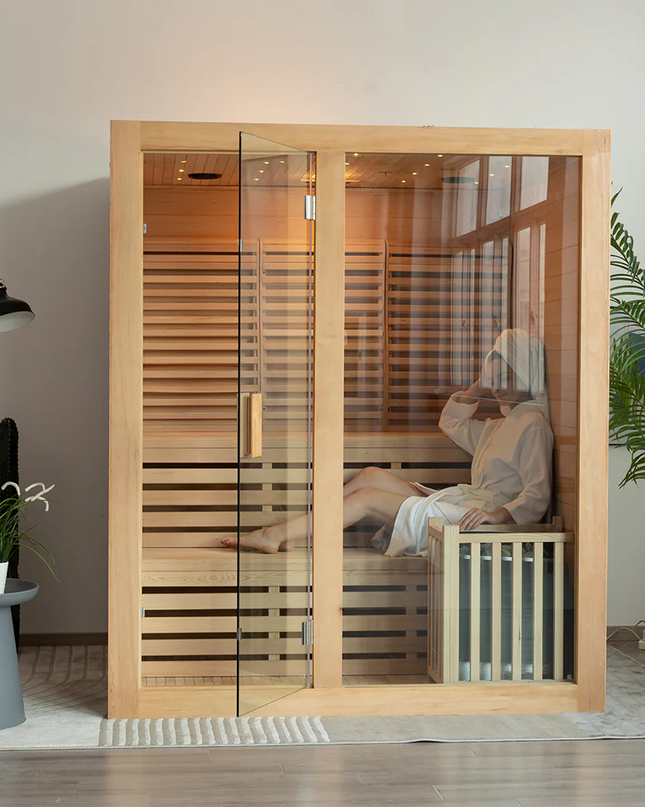 SAUNA EVOLUTION®  Canadian Indoor Ozone Saunas And Steam Room For SPA Center Glass 08