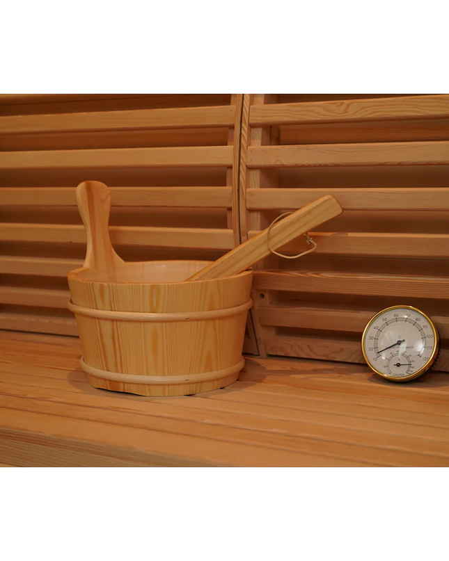 SAUNA EVOLUTION®  6 Person Indoor Double bench Steam Sauna Glass 18