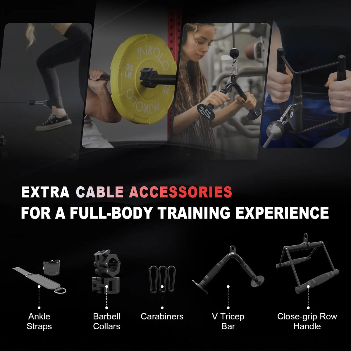 M11 Smith Machine, 2200Lbs Squat Rack with Lat-Pull down System & Cable Crossover Machine, Training Equipment with Leg Hold-Down Attachment