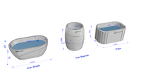 Dreampod Ice Bath with Chiller size chart and dimensions