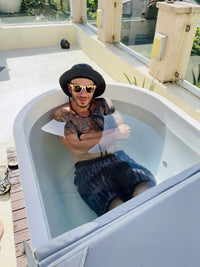 Full body immersion in the Dreampod Ice Bath with Chiller