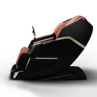 Black and brown massage chair on a white background